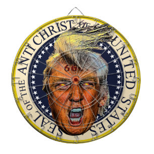 Anti President Trump Zegel van de Antichrist Dartbord