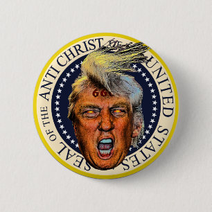 Anti President Trump Zegel van de Antichrist Ronde Button 5,7 Cm