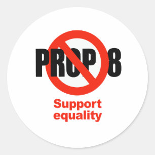 ANTI PROP 8 - Gelijkheid ondersteunen Ronde Sticker