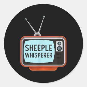 Anti Propaganda Mainstream Media T Shirt - Schapen Ronde Sticker