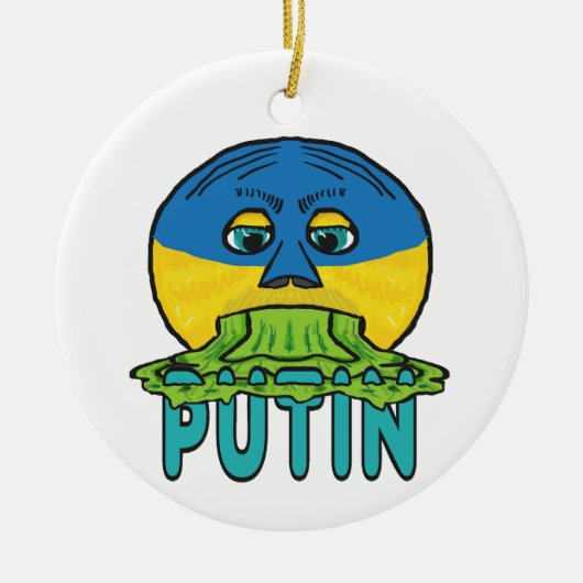 Anti Putin Pro Ukraine Keramisch Ornament (Voorkant)