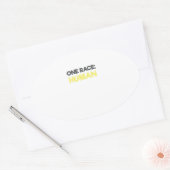 Anti Racisme Eén Ras Menselijk  Ovale Sticker (Envelop)