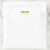 Anti Racisme Eén Ras Menselijk  Ovale Sticker (Tas)