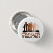 Anti-racisme Gemeenschap is verzet Ronde Button 3,2 Cm (Voorkant /achterkant)