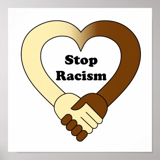 Anti-racisme handdruk logo poster (Voorkant)