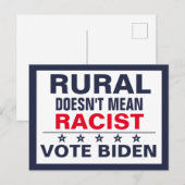 Anti-racisme op het platteland Pro-Biden Harris St Briefkaart (Voorkant / Achterkant)