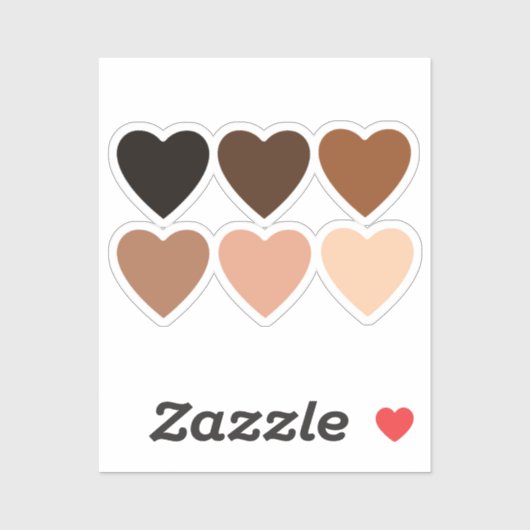 Anti-racisme skintone harten sticker (Vel)