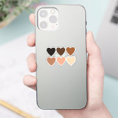 Anti-racisme skintone harten sticker (Telefoon)