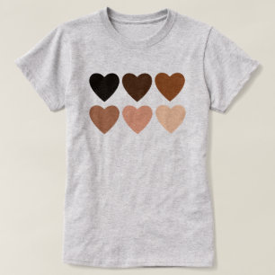 Anti-racisme skintone harten t-shirt
