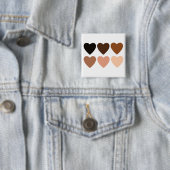 Anti-racisme skintone harten vierkante button 5,1 cm (In situ)