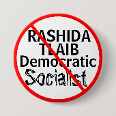 Anti-Rashida Tlaib Democratische Socialist Ronde Button 7,6 Cm (Voorkant)