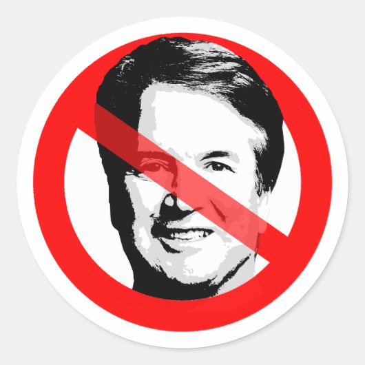 Anti-rechter Brett Kavanaugh doorgestreept gezicht Ronde Sticker (Voorkant)