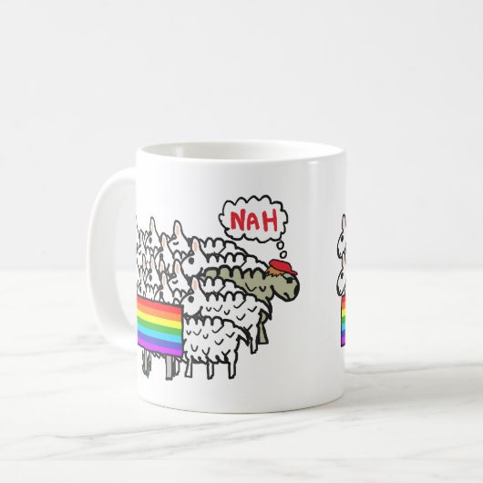 Anti-regenboogschapen Koffiemok (Voorkant links)