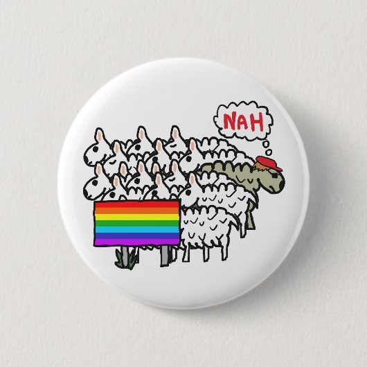 Anti-regenboogschapen Ronde Button 5,7 Cm (Voorkant)