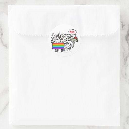 Anti-regenboogschapen Ronde Sticker (Tas)
