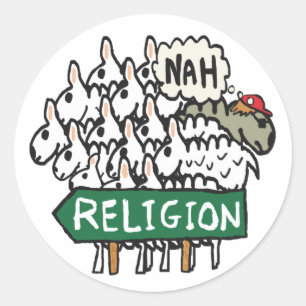 Anti-religie Atheïstische schaap Ronde Sticker