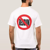 Anti-religie Tee Shirt (Achterkant)