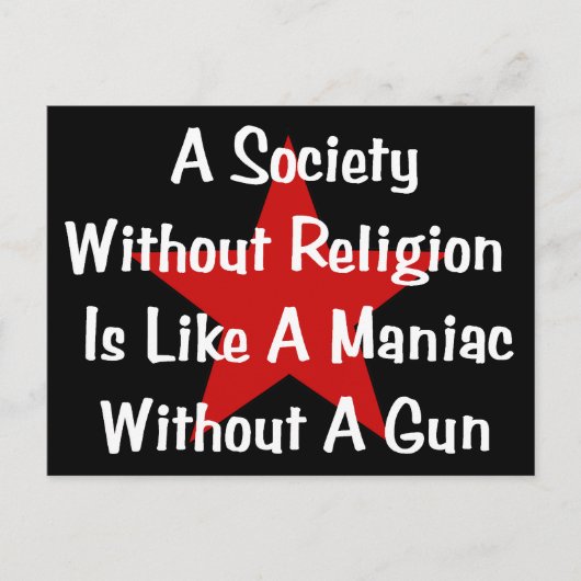 Anti-religieuze prijsopgave briefkaart (Voorkant)