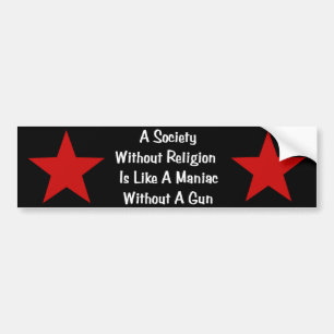 Anti-religieuze prijsopgave bumpersticker