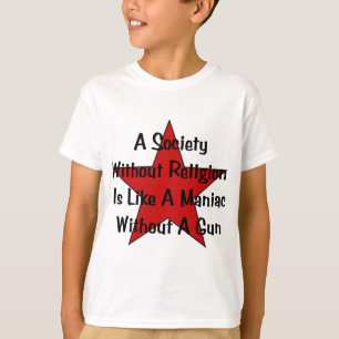 Anti-religieuze prijsopgave t-shirt