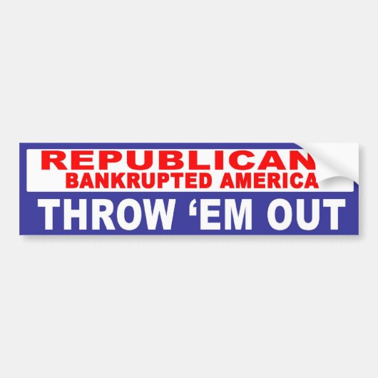 Anti-Republikein - Amerika met bankruptie Bumpersticker (Voorkant)