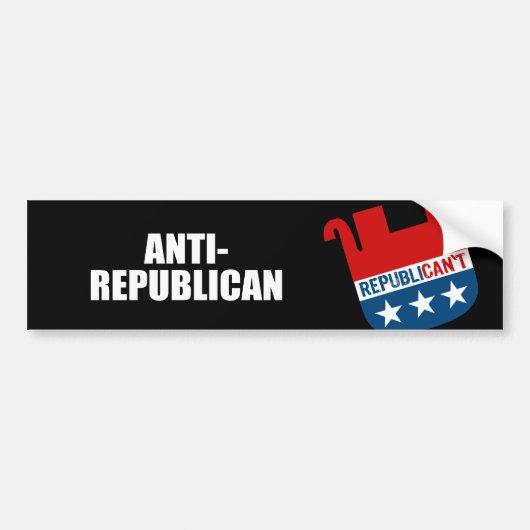Anti-republikein Bumpersticker (Voorkant)