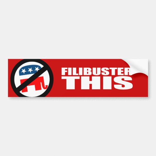 Anti-Republikein - Filibuster dit Bumpersticker (Voorkant)