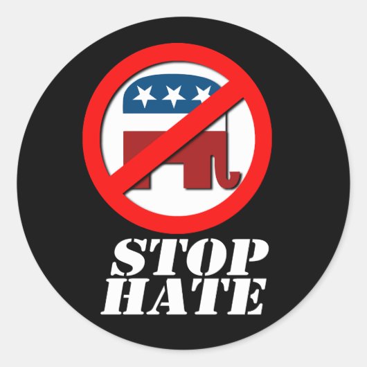 Anti-Republikein - Stop haat Ronde Sticker (Voorkant)