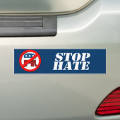 Anti-republikein - Stop Hate Bumpersticker (Op auto)
