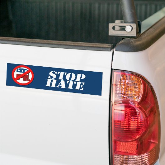 Anti-republikein - Stop Hate Bumpersticker (Op Truck)