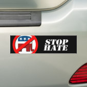 Anti-republikein - Stop Hate Bumpersticker (Op auto)