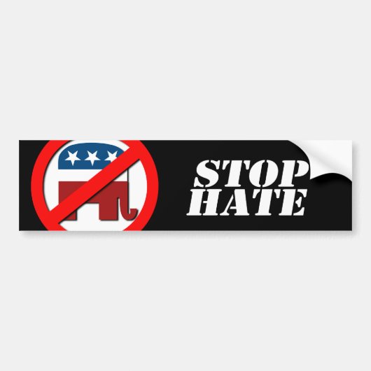 Anti-republikein - Stop Hate Bumpersticker (Voorkant)