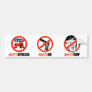 Anti-republikeinse anti-Pistool antitrump - Bumpersticker