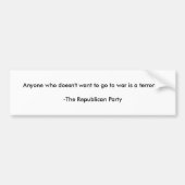 Anti-republikeinse bumpersticker (Voorkant)