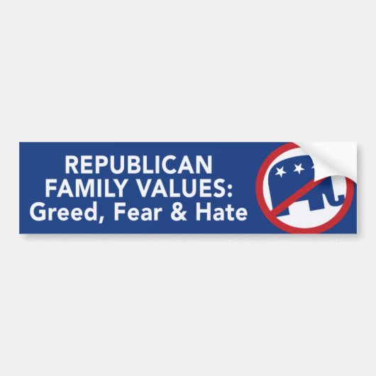 Anti-republikeinse Bumpersticker (Voorkant)