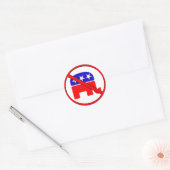 Anti-republikeinse olifant ronde sticker (Envelop)