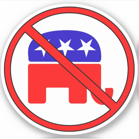 Anti-republikeinse olifant sticker (Voorkant)