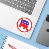Anti-republikeinse olifant sticker (Laptop met iPhone)