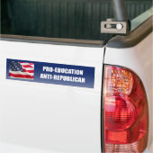 Anti-republikeinse proopvoeding bumpersticker (Op Truck)