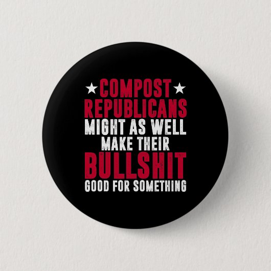 Anti Republikeinse Stem Democraat Compost Republik Ronde Button 5,7 Cm (Voorkant)