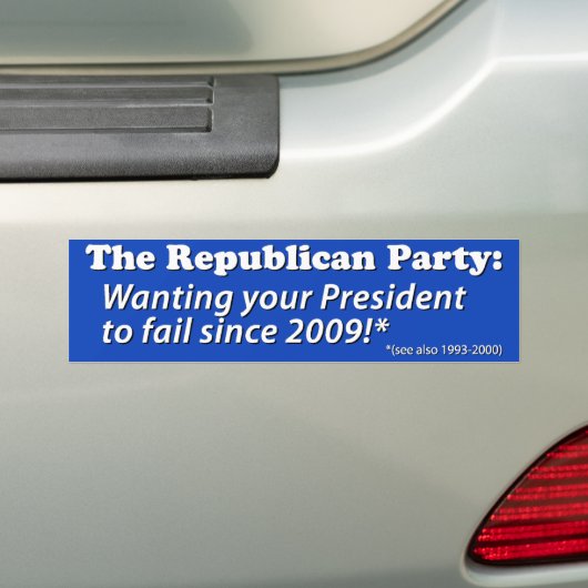 Anti-Republikeinse sticker: We willen onze Pres. o Bumpersticker (Op auto)