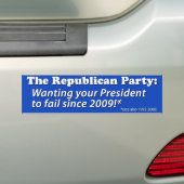 Anti-Republikeinse sticker: Willen dat onze presid Bumpersticker (Op auto)