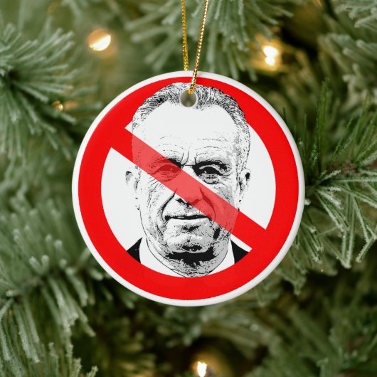 Anti RFK Jr. doorgestreept gezicht Keramisch Ornament (Boom)
