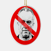 Anti RFK Jr. doorgestreept gezicht Keramisch Ornament (Rechts)