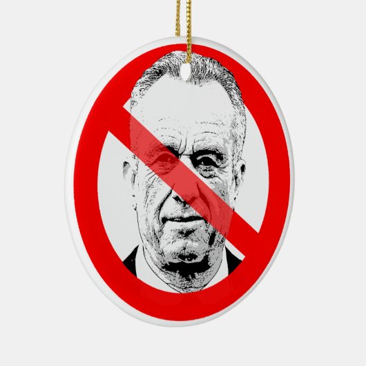Anti RFK Jr. doorgestreept gezicht Keramisch Ornament (Rechts)