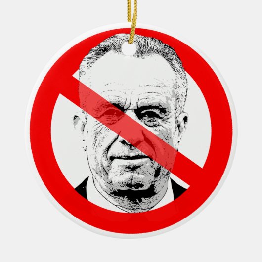 Anti RFK Jr. doorgestreept gezicht Keramisch Ornament (Voorkant)