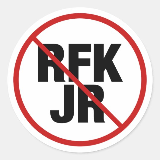 Anti RFK Jr. Robert F. Kennedy Politiek Ronde Sticker (Voorkant)