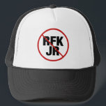 Anti RFK Jr. stem tegen Robert F. Kennedy Trucker Pet<br><div class="desc">Democraten verenigen zich tegen RFK Jr. Deze politieke kandidaat voor de verkiezingen voor het president van 2024 toont geen democratische partijwaarden. Een rode streep door en een cirkel rond de naam van Robert F. Kennedy Jr op een politiek pet.</div>