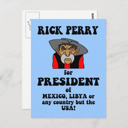 anti Rick Perry Briefkaart (Voorkant / Achterkant)