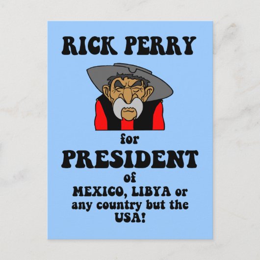 anti Rick Perry Briefkaart (Voorkant)